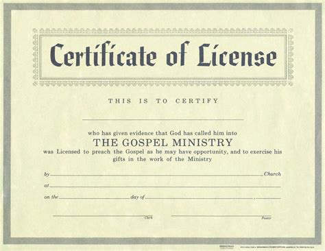 minister certificate online free.